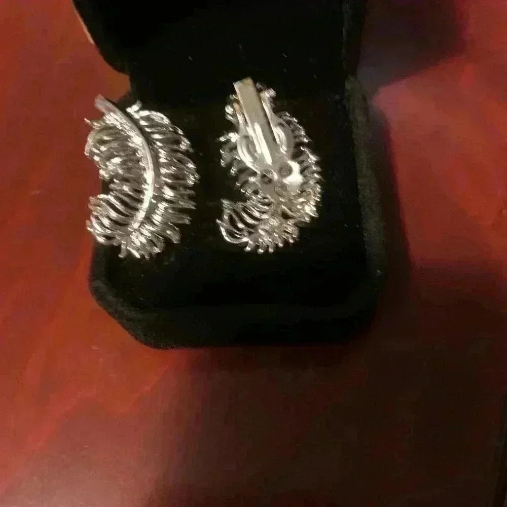VINTAGE feather one of a kind earrings